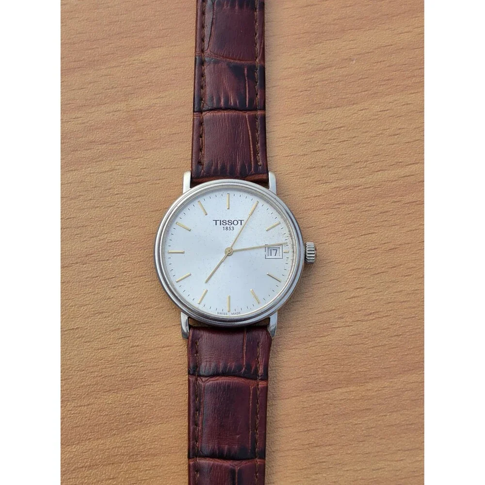 Vintage Tissot T870/970 Silver Quartz Dress Watch Stainless Steel Swiss Made 90s